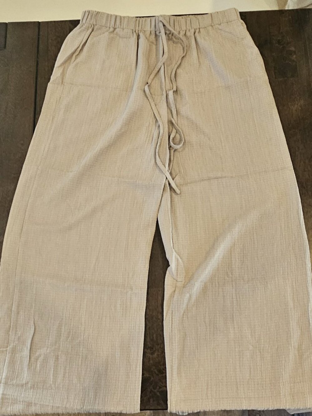 Women's Wide Leg Summer Pants with Drawstring and pockets